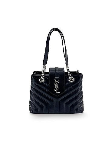 Saint Laurent Loulou Matelasse Chevron Leather Black Leather Shoulder Bag Bag (view 1)