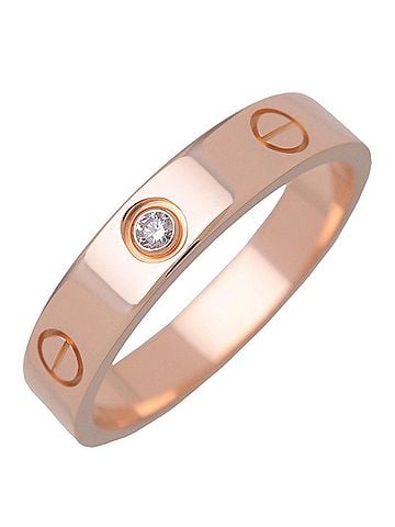 Cartier Love Wedding Band 1 Diamond 18K Rose Gold With Diamond Gold Rose_Gold Ring Jewelry (view 1)