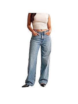 Abercrombie & Fitch Curve Love Mid Rise Slouchy Jean Jeans (view 1)