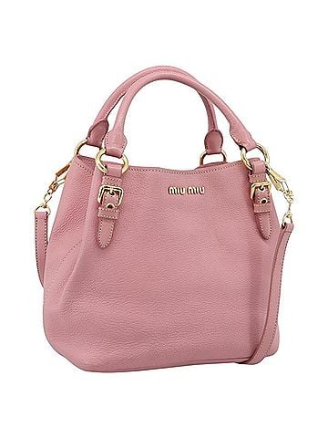 Miu Miu Madras Convertible Leather Pink Leather Tote Bag Bag (view 1)