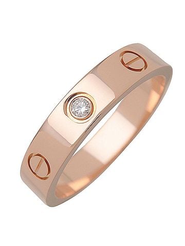 Cartier Love Wedding Band 1 Diamond 18K Rose Gold With Diamond Gold Rose_Gold Ring Jewelry (view 1)
