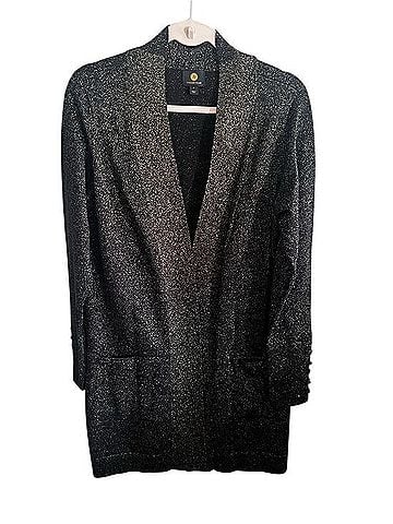 JM Collection Black Lurex Sparkle Open Cardigan Cardigan (view 1)