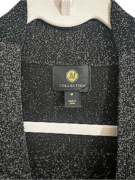 JM Collection Black Lurex Sparkle Open Cardigan Cardigan (view 2)