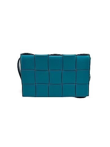 Bottega Veneta Cassette Maxi Intrecciato Leather Blue Leather Crossbody Bag Bag (view 1)