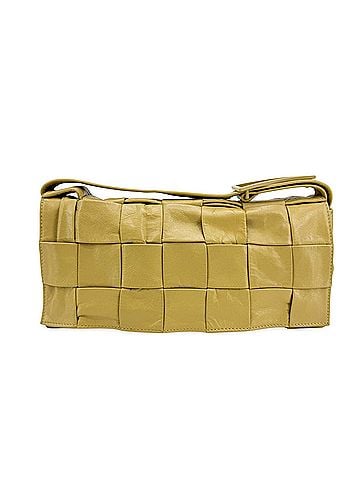 Bottega Veneta Cassette Maxi Intrecciato Leather Yellow Leather Crossbody Bag Bag (view 1)