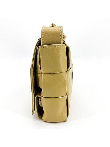Bottega Veneta Cassette Maxi Intrecciato Leather Yellow Leather Crossbody Bag Bag (view 2)