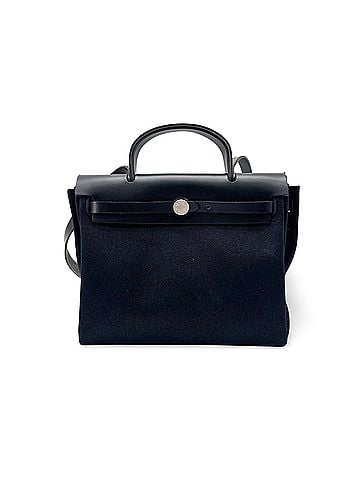 Hermès Herbag Zip Leather And Toile Black Canvas Handbag (view 1)