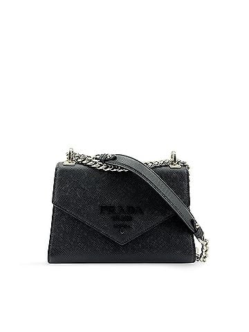 Prada Monochrome Saffiano Leather Black Leather Tote Bag Bag (view 1)