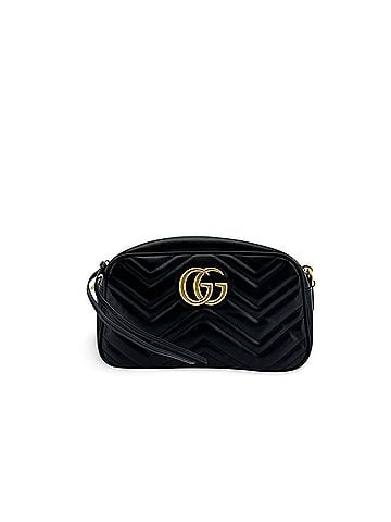 Gucci Gg Marmont Chain Matelasse Leather Black Leather Crossbody Bag Bag (view 1)