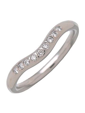 Tiffany & Co. Elsa Peretti Curved Wedding Band Platinum With Diamonds Silver Platinum Ring Jewelry (view 1)