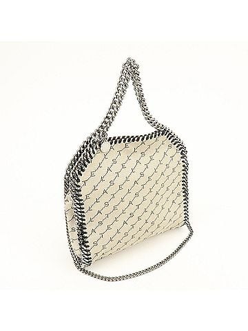 Stella McCartney Falabella Faux Leather Beige Canvas Tote Bag Bag (view 2)