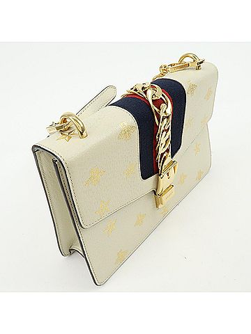 Gucci Sylvie Belt Leather Beige Calfskin Handbag (view 2)