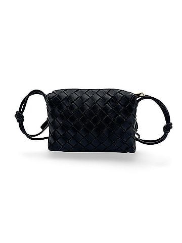 Bottega Veneta Loop Intrecciato Nappa Black Leather Crossbody Bag Bag (view 1)