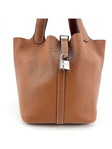 Hermès Picotin Lock Clemence Brown Leather Handbag (view 1)