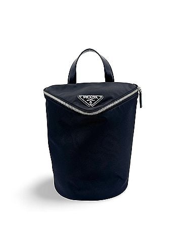 Prada Triangle Zip Sling Re-Nylon With Leather Black Nylon Backpack Bag (view 1)