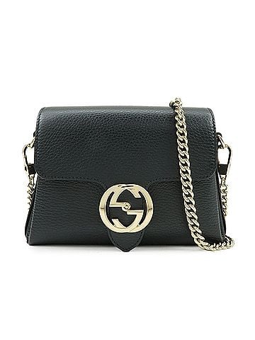 Gucci Interlocking Leather Black Leather Shoulder Bag Bag (view 1)