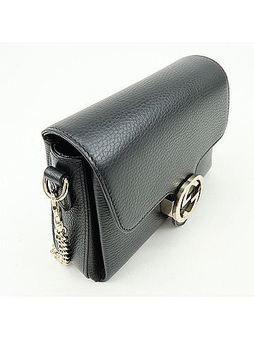 Gucci Interlocking Leather Black Leather Shoulder Bag Bag (view 2)