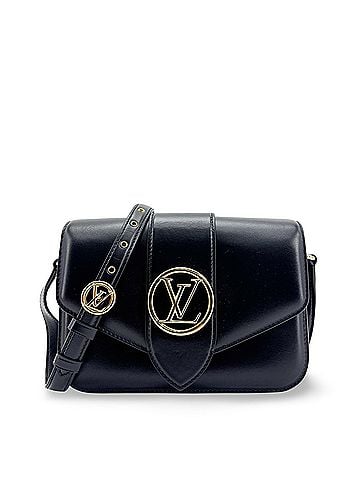 Louis Vuitton Lv Pont 9 Leather Black Leather Handbag (view 1)