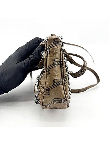 Balenciaga Le Cagole Giant Studs Bb Monogram Coated Canvas Brown Calfskin Shoulder Bag Bag (view 2)