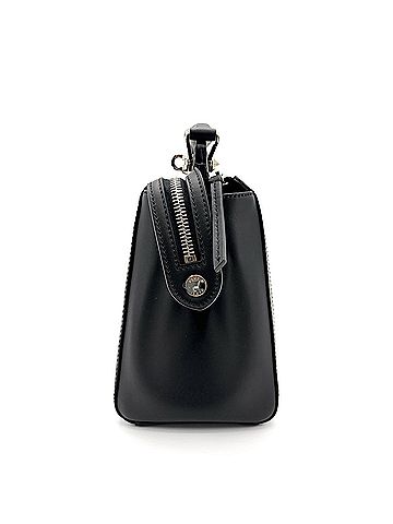 Fendi Dotcom Convertible Satchel Leather Black Calfskin Handbag (view 2)