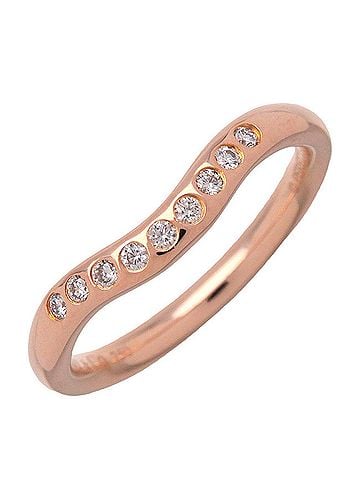 Tiffany & Co. Elsa Peretti Curved Wedding Band 18K Yellow Gold With Diamond Gold Rose_Gold Ring Jewelry (view 1)