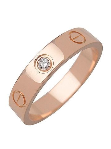 Cartier Love Wedding Band 1 Diamond 18K Rose Gold With Diamond Gold Rose_Gold Ring Jewelry (view 1)