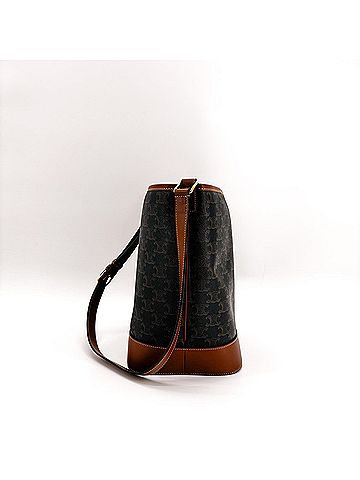 Céline Bucket Triomphe Coated Canvas Black Canvas Shoulder Bag Bag (view 2)