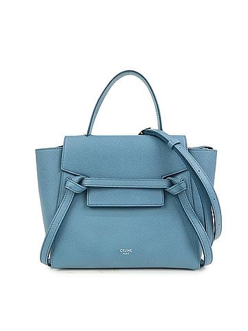 Céline Belt Textured Leather Blue Leather Handbag (view 1)
