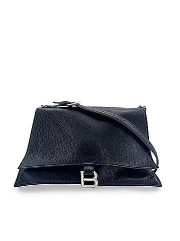 Balenciaga Downtown Soft Hourglass Leather Black Leather Shoulder Bag Bag (view 1)