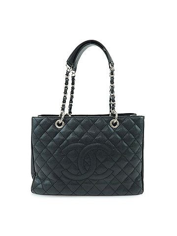 Chanel Grand Shopping Quilted Caviar Black Leather Tote Bag Bag (view 1)