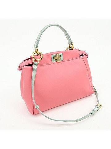 Fendi Peekaboo Leather Pink Leather Handbag (view 2)
