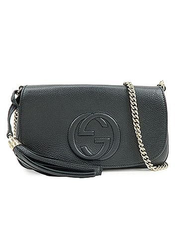 Gucci Soho Chain Leather Black Calfskin Crossbody Bag Bag (view 1)