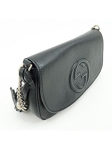 Gucci Soho Chain Leather Black Calfskin Crossbody Bag Bag (view 2)