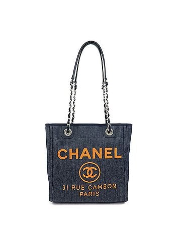 Chanel Deauville Denim Blue Denim_Jeans Tote Bag Bag (view 1)