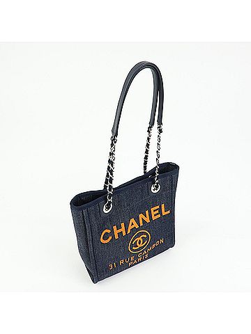 Chanel Deauville Denim Blue Denim_Jeans Tote Bag Bag (view 2)