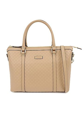 Gucci Margaux Microssima Leather Beige Leather Tote Bag Bag (view 1)