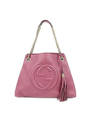 Gucci Soho Chain Strap Leather Purple Leather Shoulder Bag Bag (view 1)