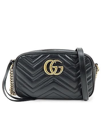 Gucci Gg Marmont Matelasse Leather Black Leather Shoulder Bag Bag (view 1)