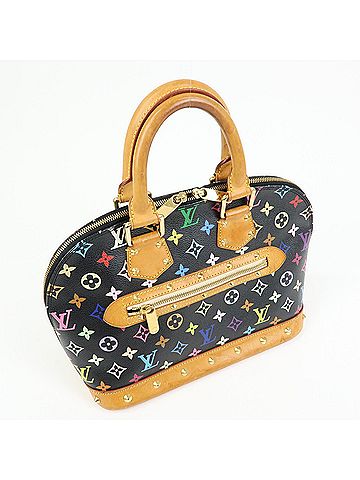 Louis Vuitton Alma Monogram Multicolor Black Canvas Handbag (view 2)