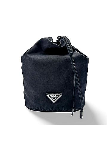 Prada Vela Drawstring Bucket Tessuto Black Nylon Clutche &amp; Pouche Bag (view 1)