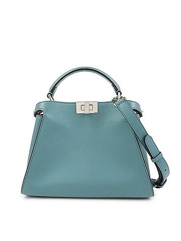 Fendi Peekaboo Essentially Leather Blue Leather Handbag (view 1)