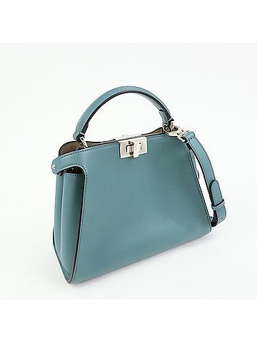 Fendi Peekaboo Essentially Leather Blue Leather Handbag (view 2)