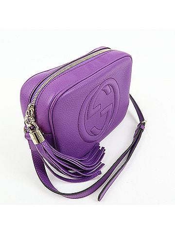 Gucci Soho Disco Leather Purple Leather Crossbody Bag Bag (view 2)
