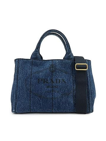 Prada Canapa Convertible Denim Blue Denim_Jeans Tote Bag Bag (view 1)