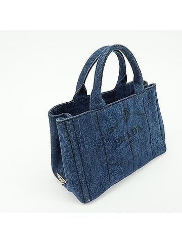 Prada Canapa Convertible Denim Blue Denim_Jeans Tote Bag Bag (view 2)