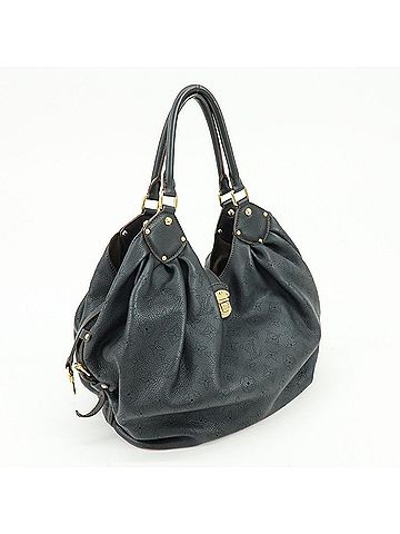 Louis Vuitton L Hobo Mahina Leather Black Leather Shoulder Bag Bag (view 2)