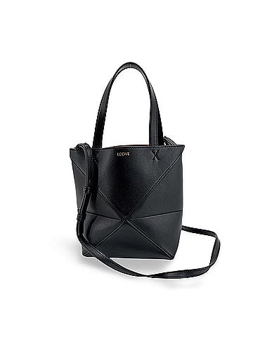 Loewe Puzzle Fold Leather Black Leather Tote Bag Bag (view 1)
