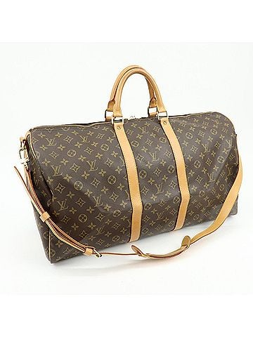 Louis Vuitton Keepall Bandouliere Monogram Canvas Brown Canvas Travel Bag Bag (view 2)
