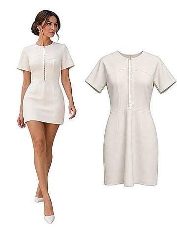 Dion Lee Hook and Eye Crepe Mini Dress Cocktail Dress (view 1)