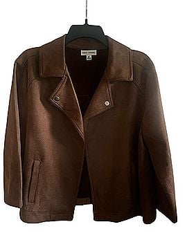 SOHO Apparel Ltd Suede-Look Snap Jacket Jacket (view 1)